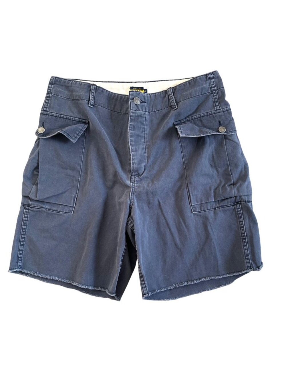 Ralph Lauren Rugby Women's Sz 10 Blue Cargo Shorts Distressed Hem Casual